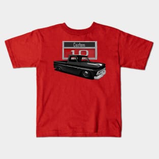 1966 Slammed Black Chevy C10 Truck Kids T-Shirt